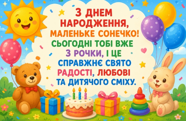 Світлі та радісні привітання з днем народження дитини