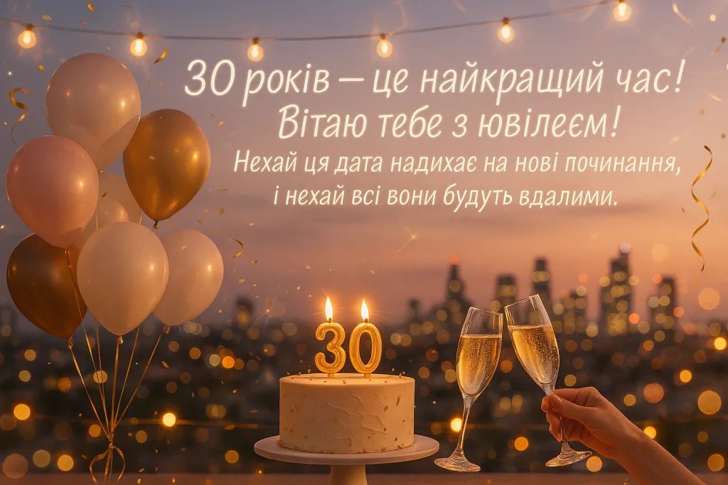 привітання для 30-річної дівчини