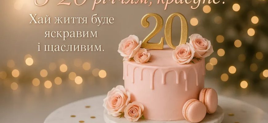 Найкращі привітання з 20-річчям дівчині: велика збірка витончених, щирих та драйвових побажань із першим дорослим ювілеєм